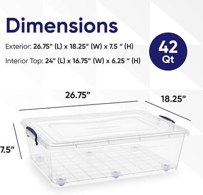Superio Storage Bins with Lids, Stackable Totes, BPA Free, Odor Free, Organizer - Image 2