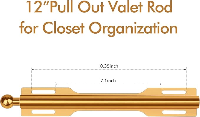FIRJOY 12" Valet Rod for Closet Pull Out - Image 2