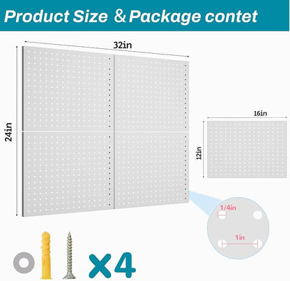 Peg Board, 4 Pack Metal Peg Board Panels - Image 3