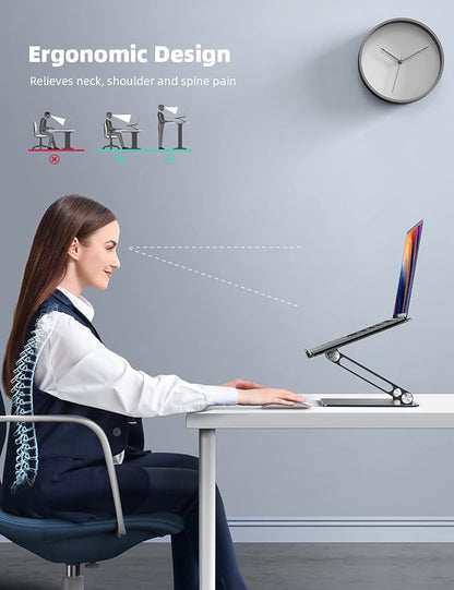 Lamicall Adjustable Laptop Stand, Portable Laptop Riser, Aluminum Laptop Stand - Image 2