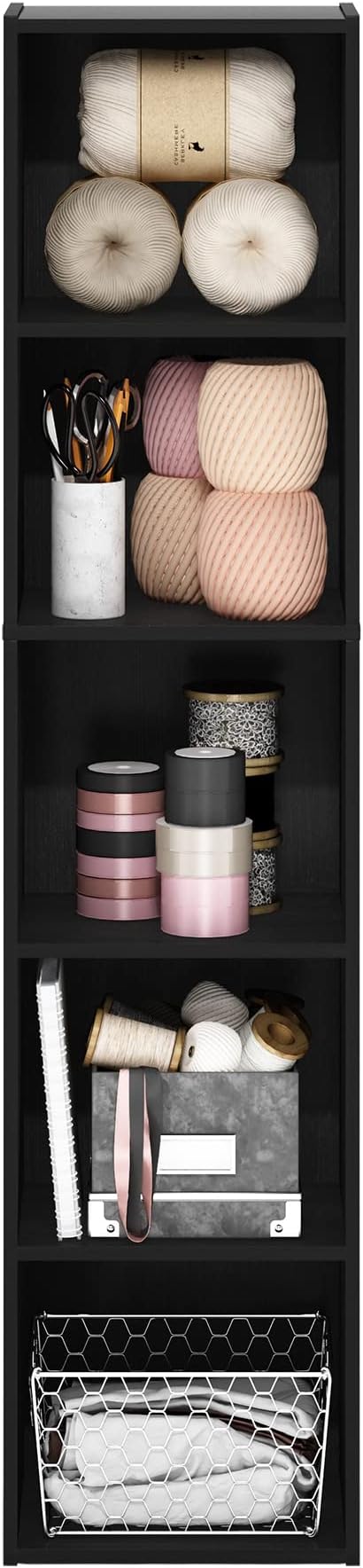 Furinno PASIR Book Shelf, 5-Tier Modern Bookshelf, Open Shelves Bookcase 9 x 12 - Image 5