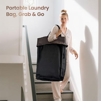 160L Laundry Basket with Wheels, 2-section Rolling Laundry Basket, Large - Image 7