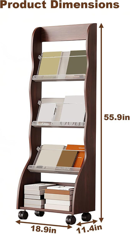 Brochure Display Rack, 4 Layer Floor-Standing Magazine Rack, Literature - Image 2