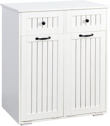 Laundry Hamper Cabinet with 2 Baskets & 2 Drawers, 31.5" Bathroom Clothes by FRITHJILL