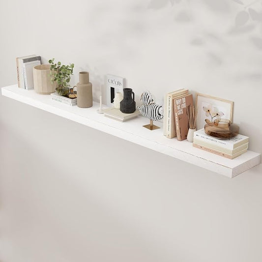 Rustic Elm Wood Floating Shelves by Axeman