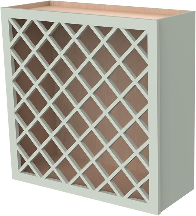 Solid Wood RTA Wine Bottle Rack Wall Cabinet by CozyHommie