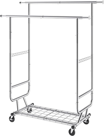 VEVOR Clothes Rack, Rolling Clothing Garment Rack, Extendable Carbon Steel - Image 12