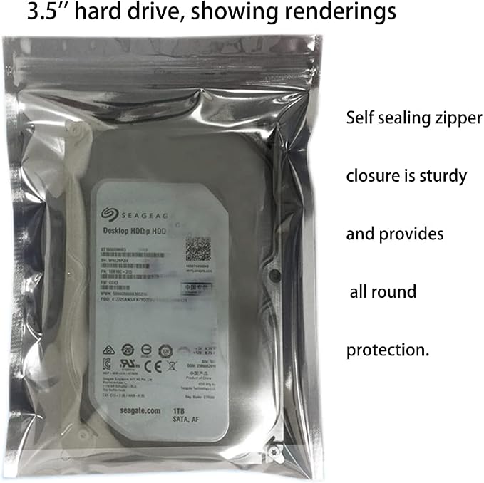 100pcs Antistatic Bags 5.9x7.8in/15x20cm, Resealable ESD Bag, Suitable - Image 2