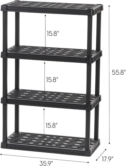 IRIS USA 4-Shelf Heavy Duty Plastic Storage Shelves, 600lb Capacity, Large - Image 3
