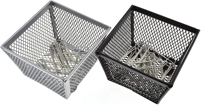 HAHIYO Stackable Paper Clip Mesh Holder Cup 2.2" Height 4 Pack Sturdy Paperclip - Image 9