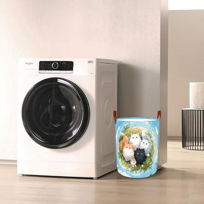 Laundry Baskets 15.7x19.7 Inch Large Kittens Meadow Design Collapsible Laundry - Image 7