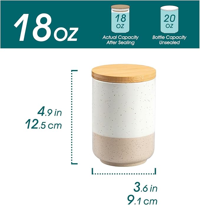 vancasso Sabine Small Ceramic Canister - 18 oz Kitchen Storage - Image 2