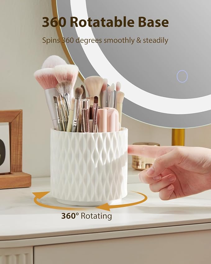 Rotating Makeup Brush Holder, 5 Slot Cosmetics Make up Brush Organizer Storage - Image 7