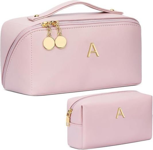 Birthday Gifts for Women Teen Girl, Personalized Initial Makeup Organizer Bag by Unknown