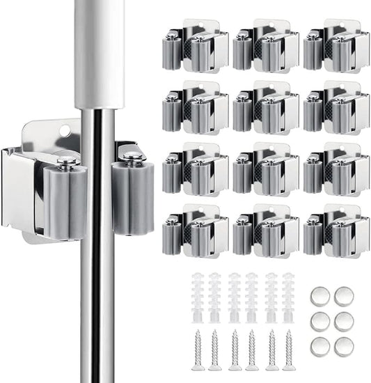 12PCS Broom and Mop Holder, Heavy Duty Garden Tool Organizer Rack Rake and by JAMEND+CLXP