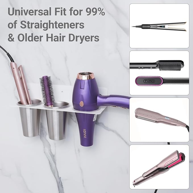 Hair Tool Organizer Wall Mount, Stainless Steel Hair Tool Holder - Image 2