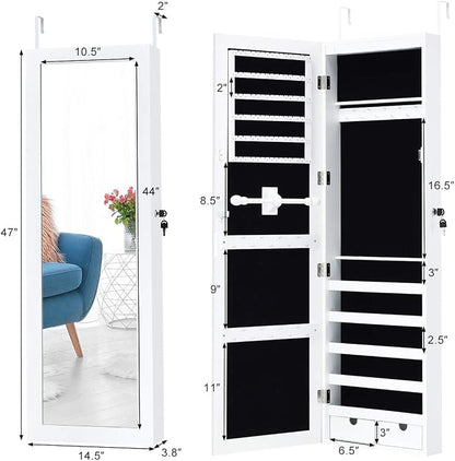 Giantex Jewelry Armoire Cabinet Wall Mounted Door Hanging, Lockable Jewelry - Image 6