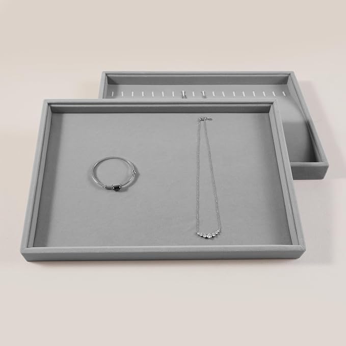 Velvet Stackable Jewelry Display Flat Tray - Image 5