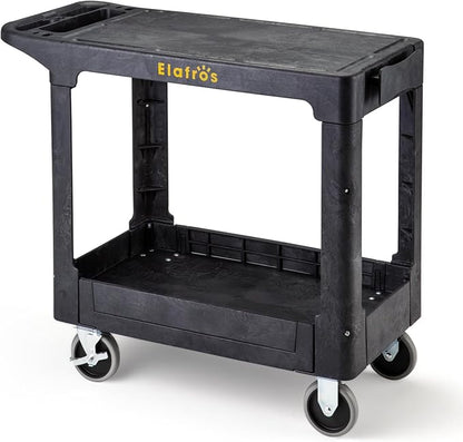 ELAFROS Heavy Duty Plastic Utility Cart Flat top 37 x 18.8 Inch by ELAFROS