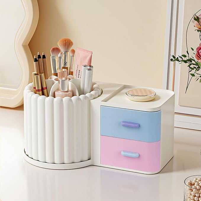 Anyoifax 360 Rotating Makeup Brush Holder 7 Slots Makeup Organizer - Image 2