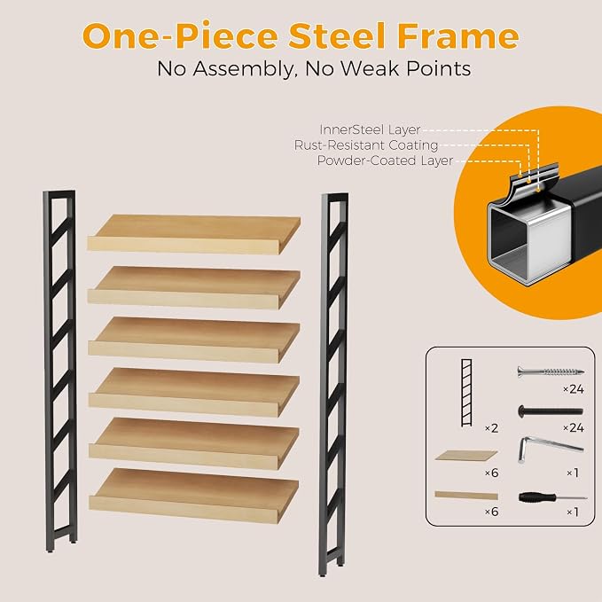6-Tier Floor Standing Magazine Rack, Modern Literature Display Stand, Heavy - Image 6