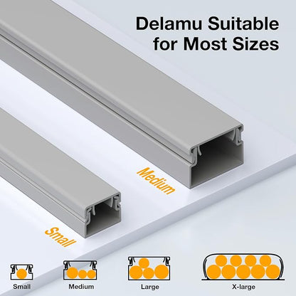 Delamu 157in Cord Covers for Wires on Wall, Cord Hider for 1 Cord, Paintable - Image 7