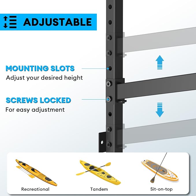 Kayak Storage Rack Heavy Duty, Adjustable Wall Mount Hanger - Image 5