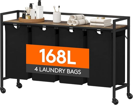 Lifewit Laundry Hamper 4 Section, 168L Pull out Laundry Clothes Basket Organizer by Lifewit