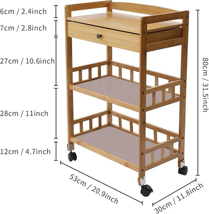 Kitchen Carts on Wheels with Storage, Rolling Storage Cart with Handles - Image 5