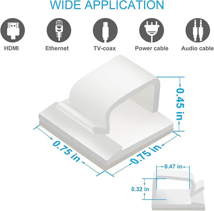 Adhesive Cable Clips White, Upgraded Wire Clips - Image 5