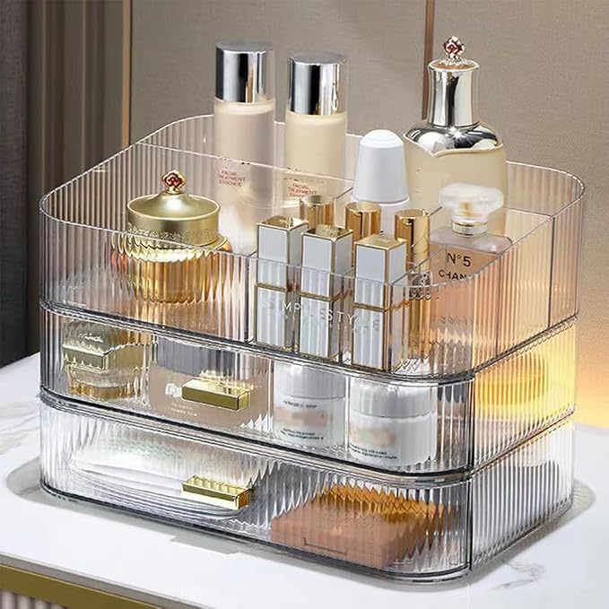 MIUOPUR Makeup Organizer with Stackable Drawers, Bathroom Vanity Organizers and - Image 6