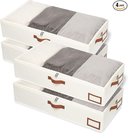Yawinhe Under Bed Storage, 4 Pack Closet Organizers, Collapsible Container Bags by Yawinhe