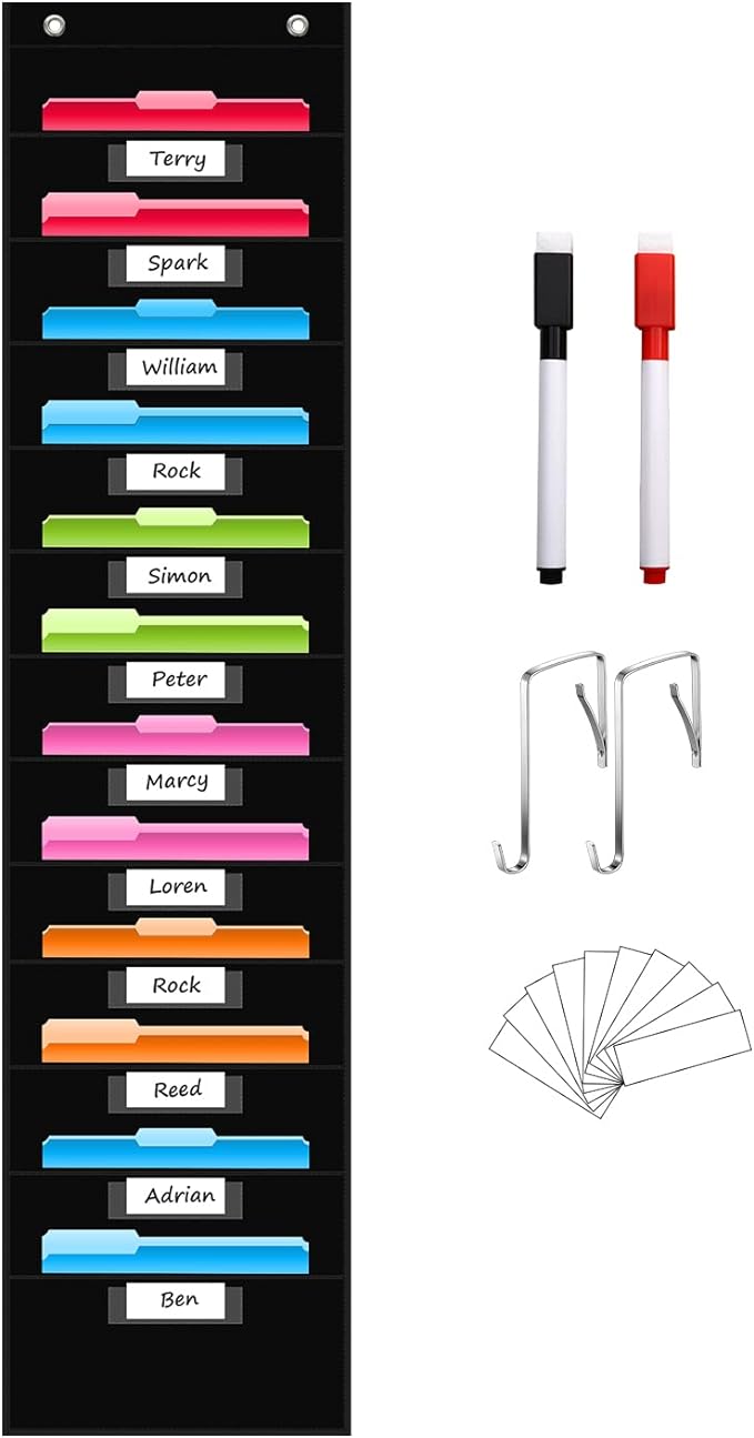 REGELETO 12 Pockets File Storage Pocket Chart by REGELETO