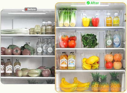 Attelite Clear Plastic Storage Bins, Large 12 Pack Pantry Organizer - Image 3