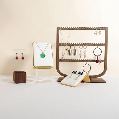GemeShou White Necklace display stand, Velvet Jewelry necklace display holder - Image 3