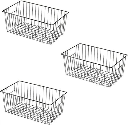 16" L x 12" W Wider Freezer Storage Organizer Baskets Container, Metal Wire by Y.Z.Bros