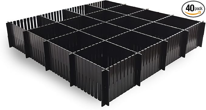 40Pcs Drawer Dividers, 14.96" x 2.76", DIY Plastic Drawer Separators, Large by KNNRIIM