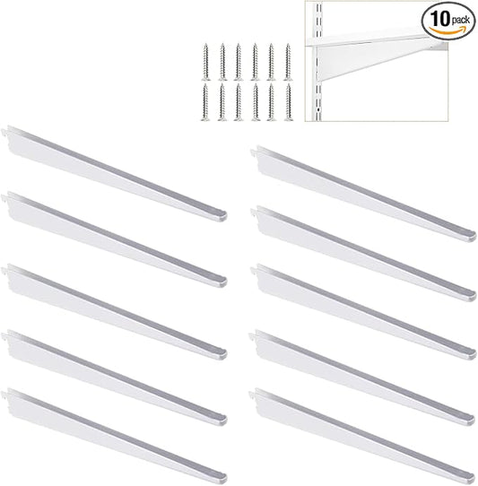 10 Pack 11.5‑Inch Adjustable Wire Shelf Brackets – Heavy‑Duty Double‑Track by Unknown