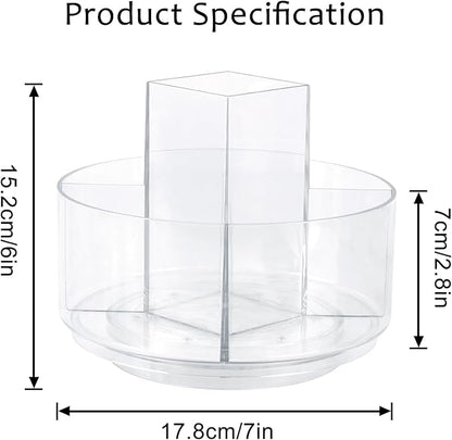 360° Rotating Makeup Organizer Clear Lazy Susan Organizer - Image 2