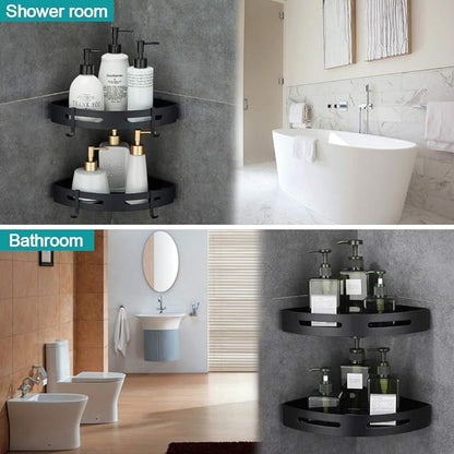 Hoomtaook Adhesive Corner Shelf Bathroom Shower Caddy Organizer - Image 3