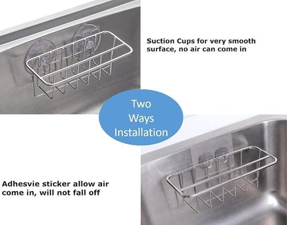 Sink Caddy Sponge Holder for Kitchen Sink Dish Cloth Hanger 2 Suspension Options - Image 4