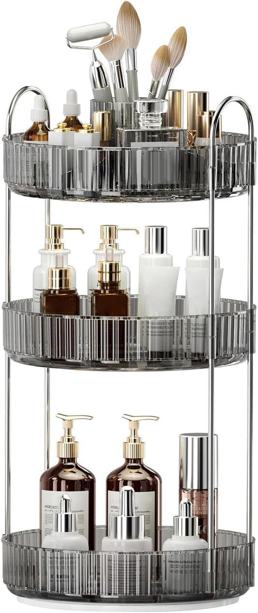 360° Rotating Makeup Organizer, Upgraded 3 Tier Skincare Perfume Organizers by Homelifeassistant