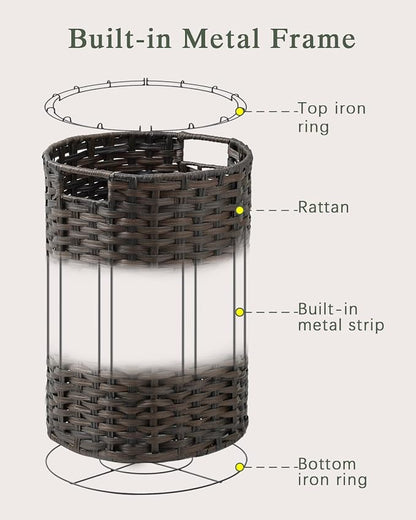 34.3 Gal Large Laundry Hamper Laundry Basket Round Handwoven Wicker Laundry - Image 9