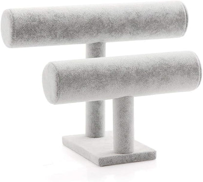 Wudygirl 2 Tier Bracelet Holder Velvet Bracelets Jewelry Holder Watches Holder - Image 3