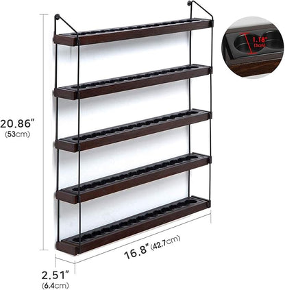 J JACKCUBE DESIGN Essential Oils Display Shelves Wall Mount Black Metal and Wood - Image 3