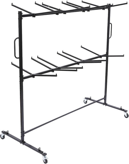 Folding Chair Rack with Wheels, Folding Chair Cart - Image 8