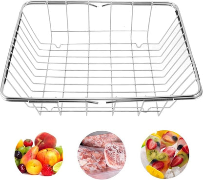 Tyenaza Freezer Organizer Bin Stainless Steel Expandable 20KG Load Bearing - Image 4