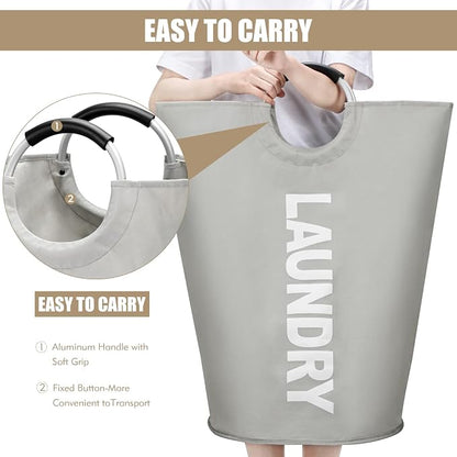 DOKEHOM 90L Large Laundry Basket, Collapsible Laundry Bag, Freestanding Tall - Image 5