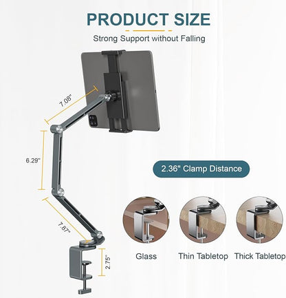 Houele Tablet Stand Holder, Adjustable Foldable Tablet Arm iPad Desk Mount - Image 4