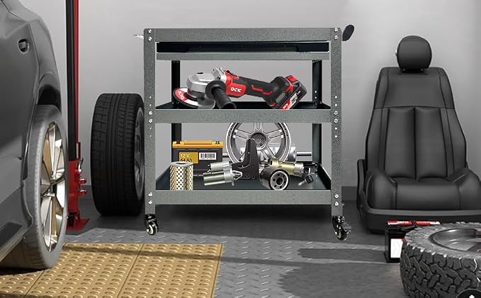 Metal 3 Tier Rolling Tool Cart - Image 8